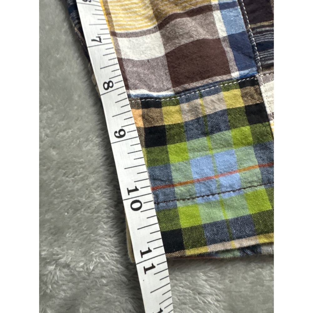 Larry Levine Patchwork Madras Shorts Mens 34 Multi Color Excellent Plaid Cotton - Picture 6 of 6